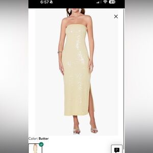 Endless rose Elegant Strapless Sequin Dress size xs yellow